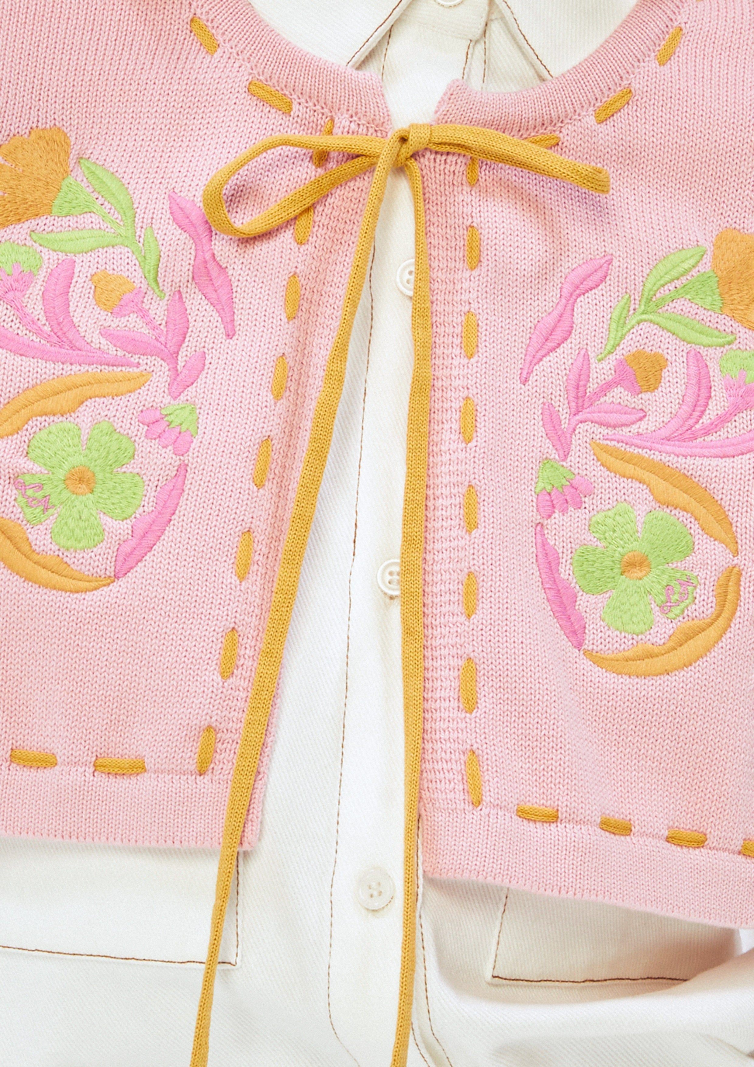 Embroidered Knit Capelet