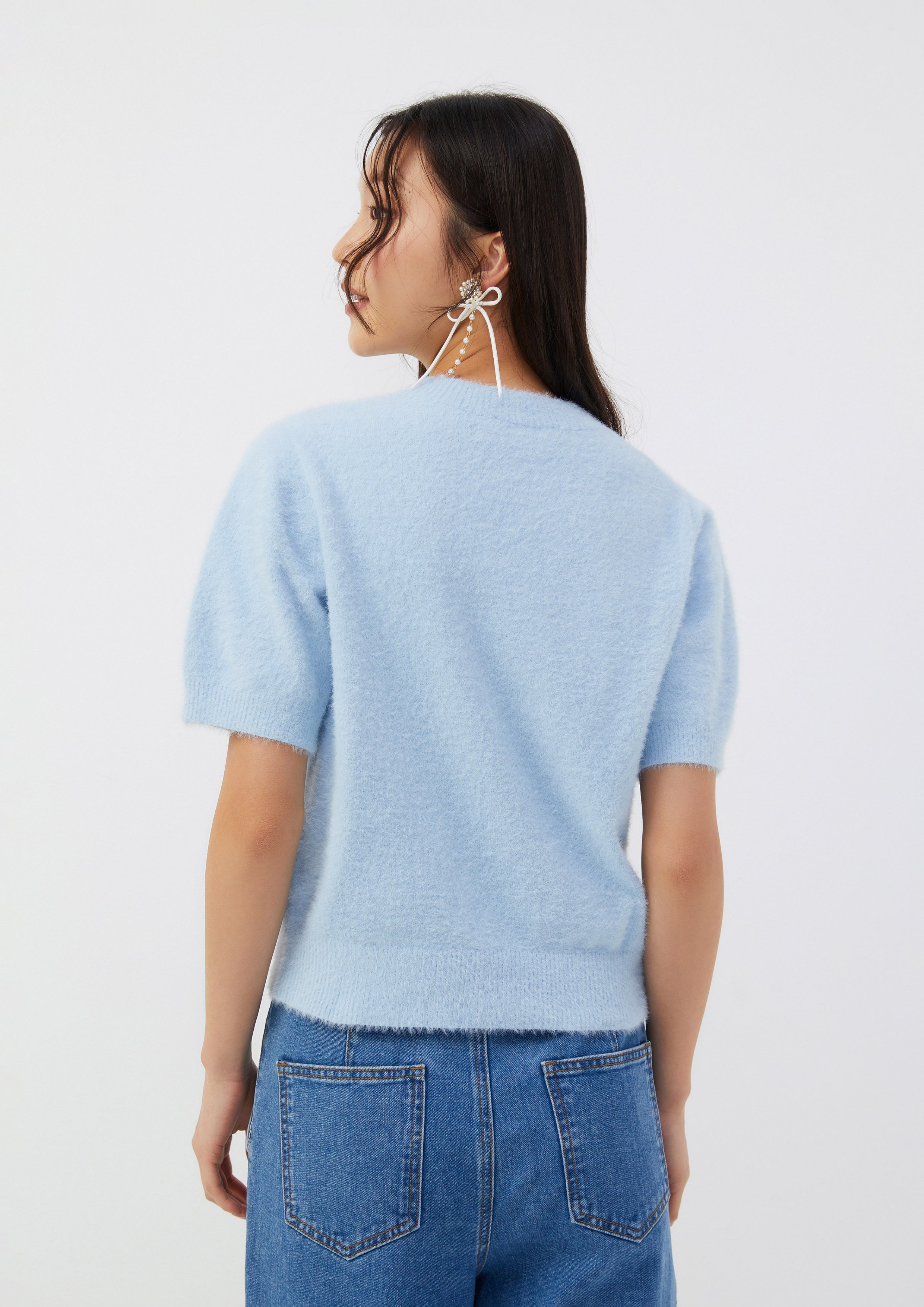 Fuzzy Logo Knit Top Roar of Serengeti