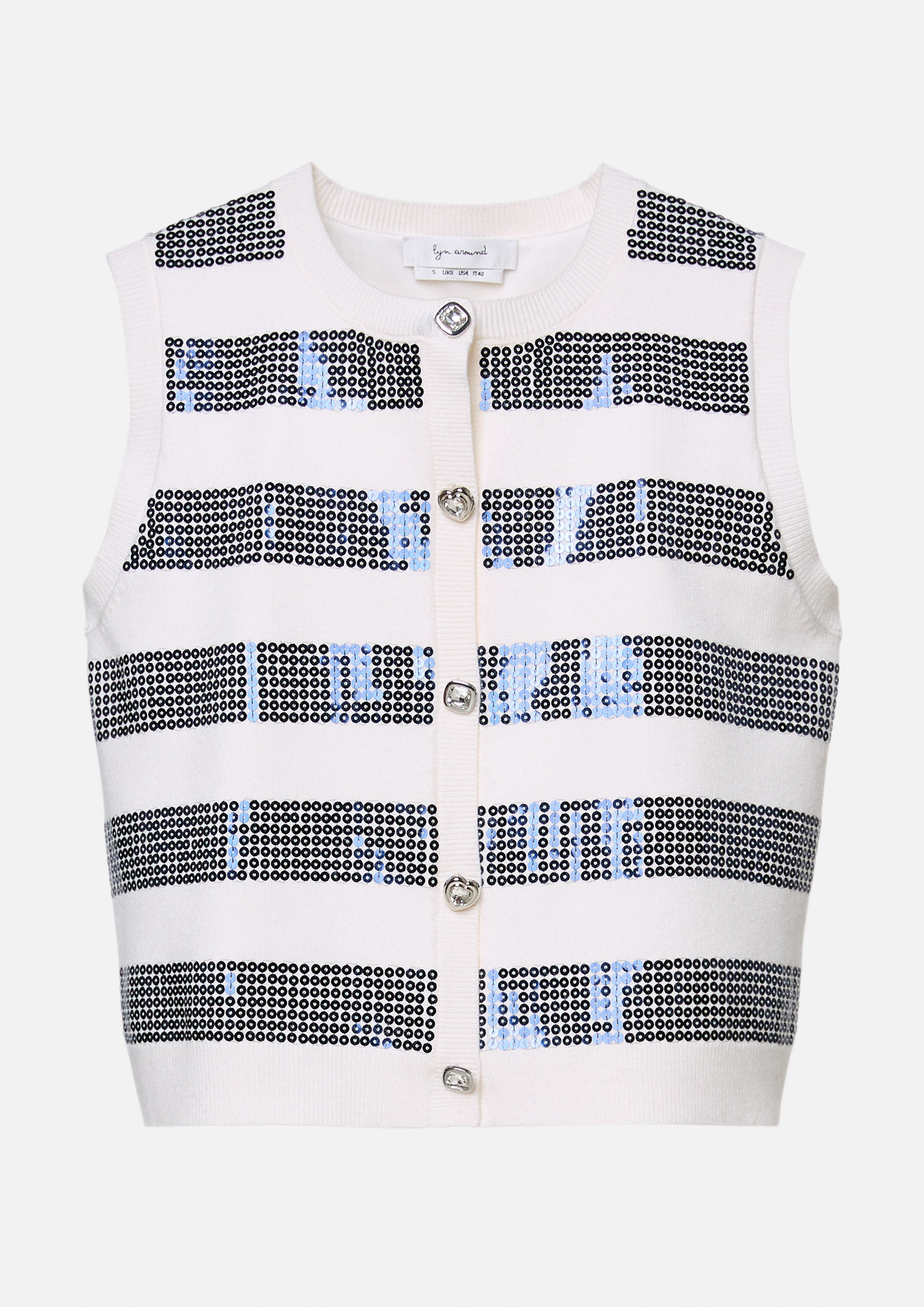 Sequin Stripe Knit Vest Roar of Serengeti
