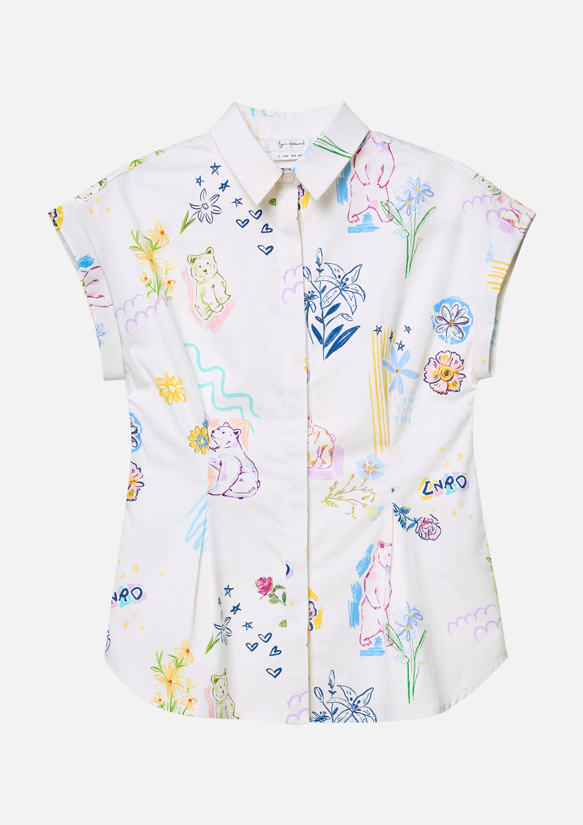 Playful Sketch Print Fitted Shirt The Wild Spirit