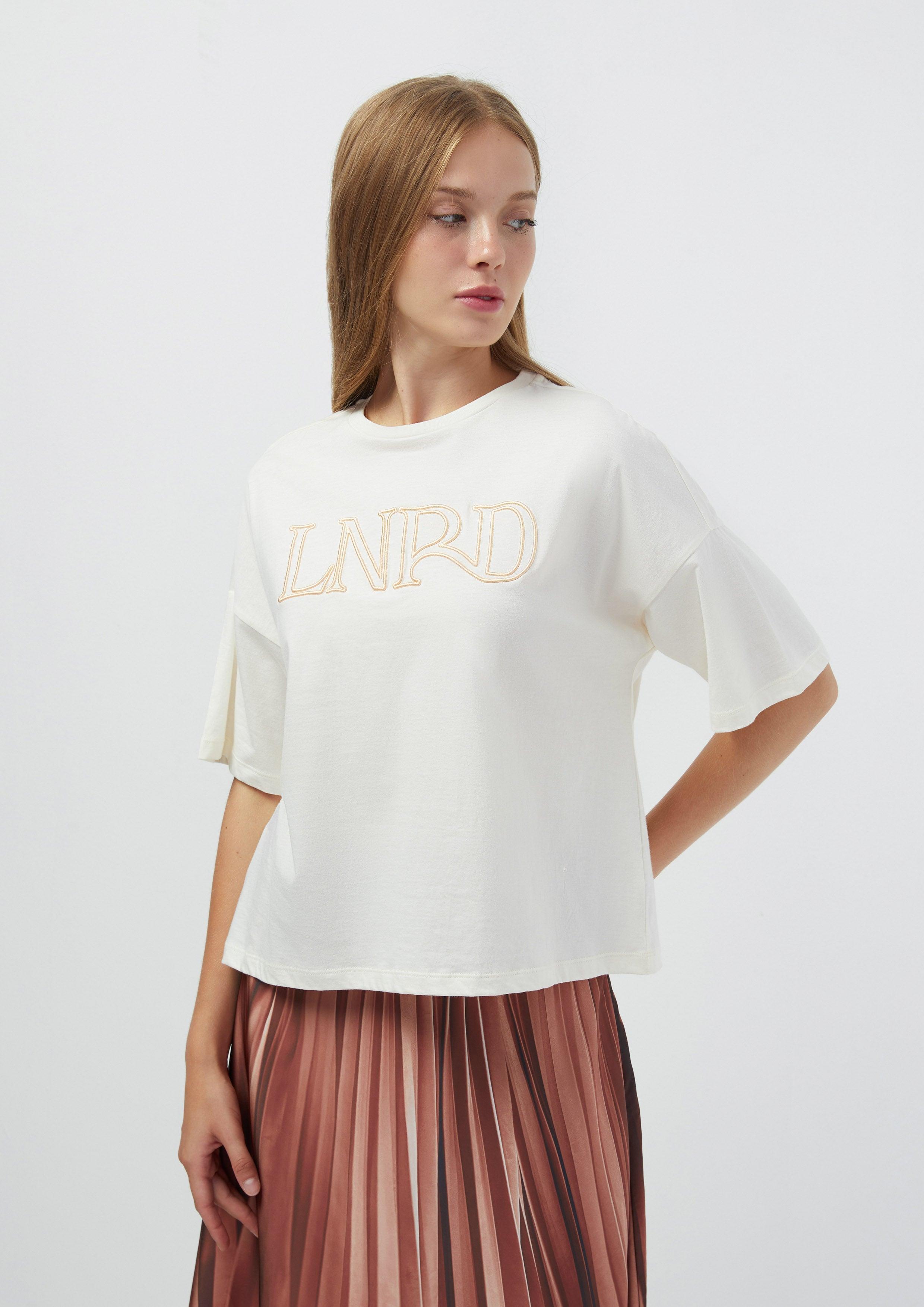 Summer Basic 2023 Embroidered Lnrd T-Shirt Cream