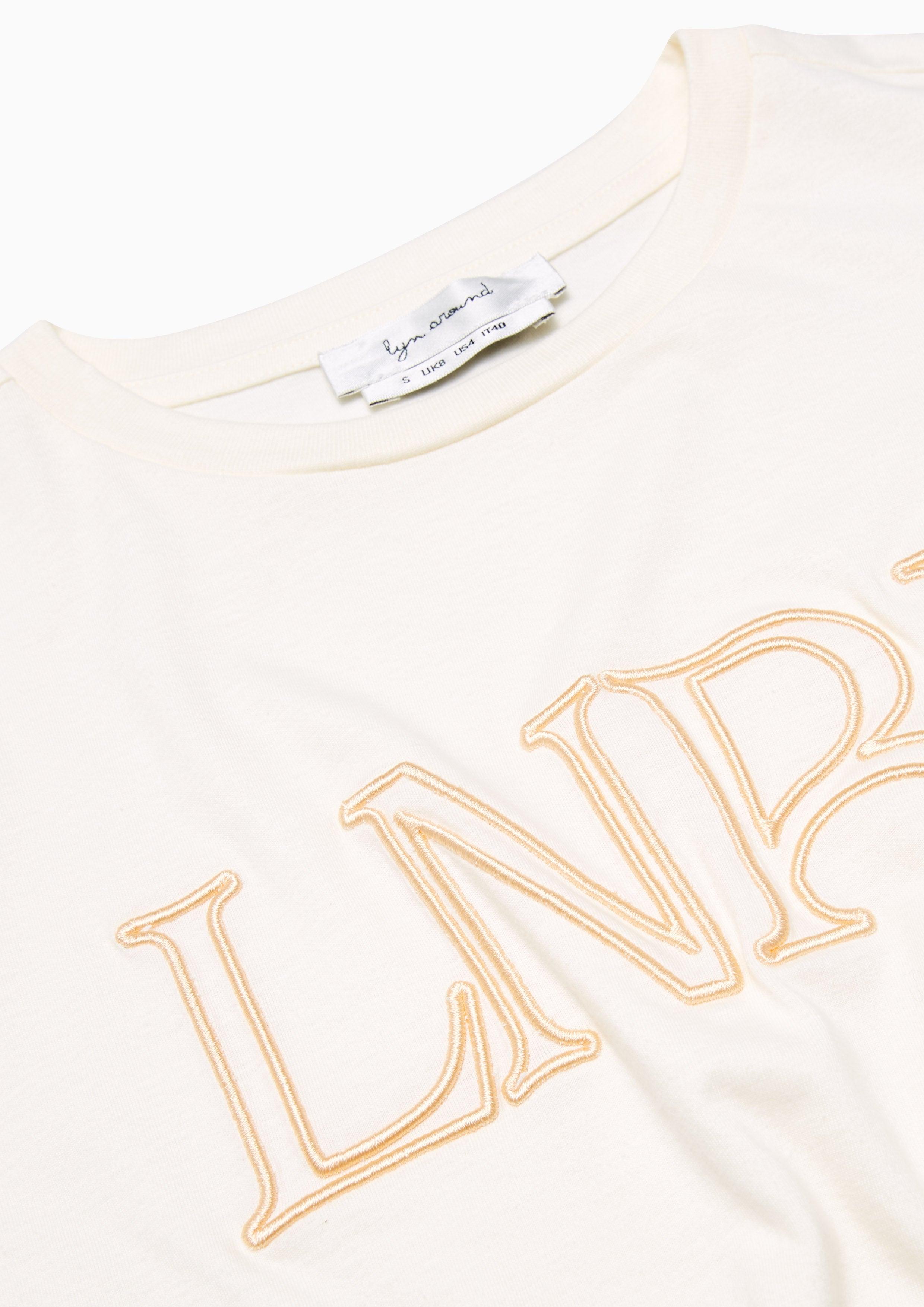 Summer Basic 2023 Embroidered Lnrd T-Shirt Cream