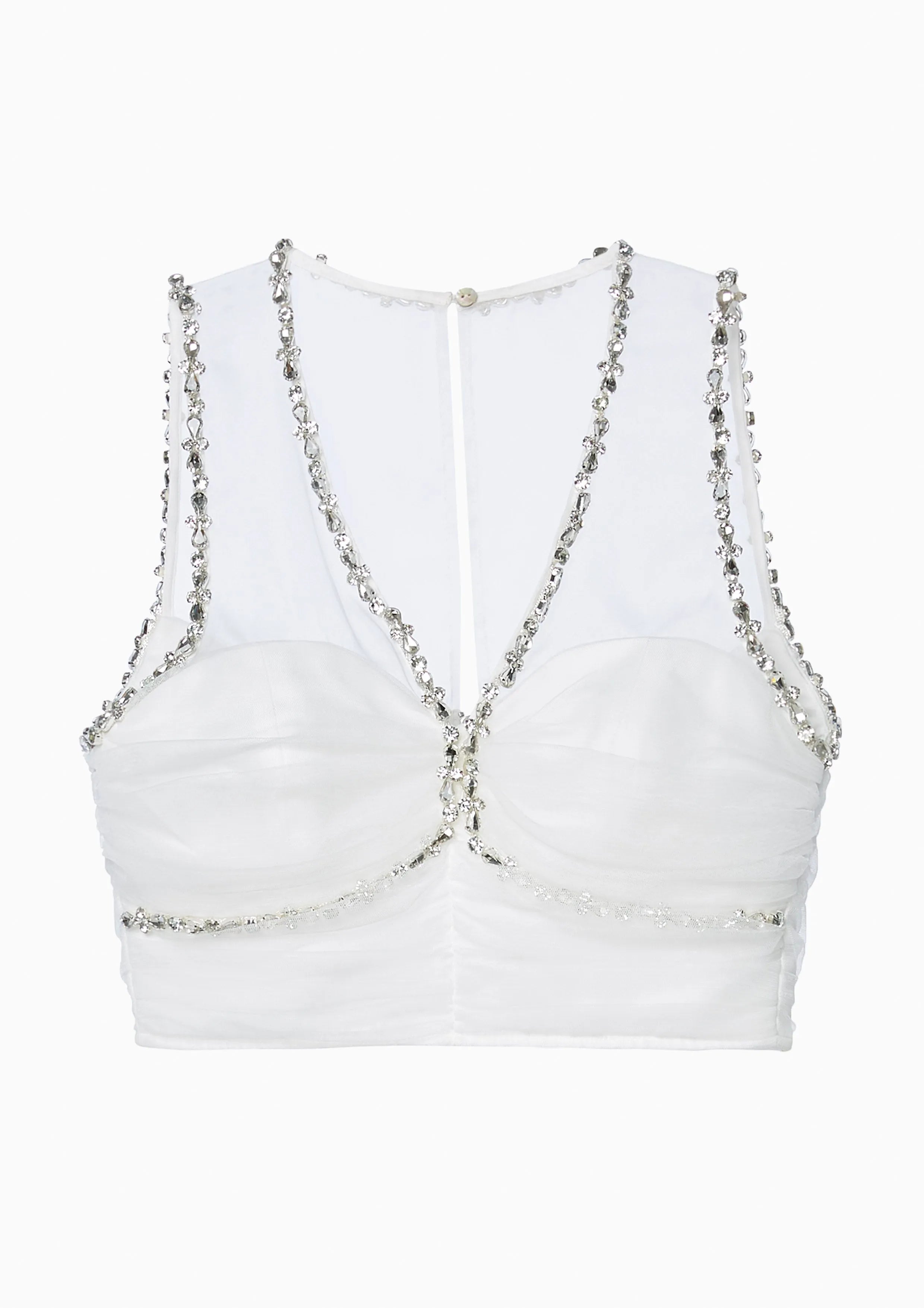 Crystal Sheer Crop Sleeveless Top