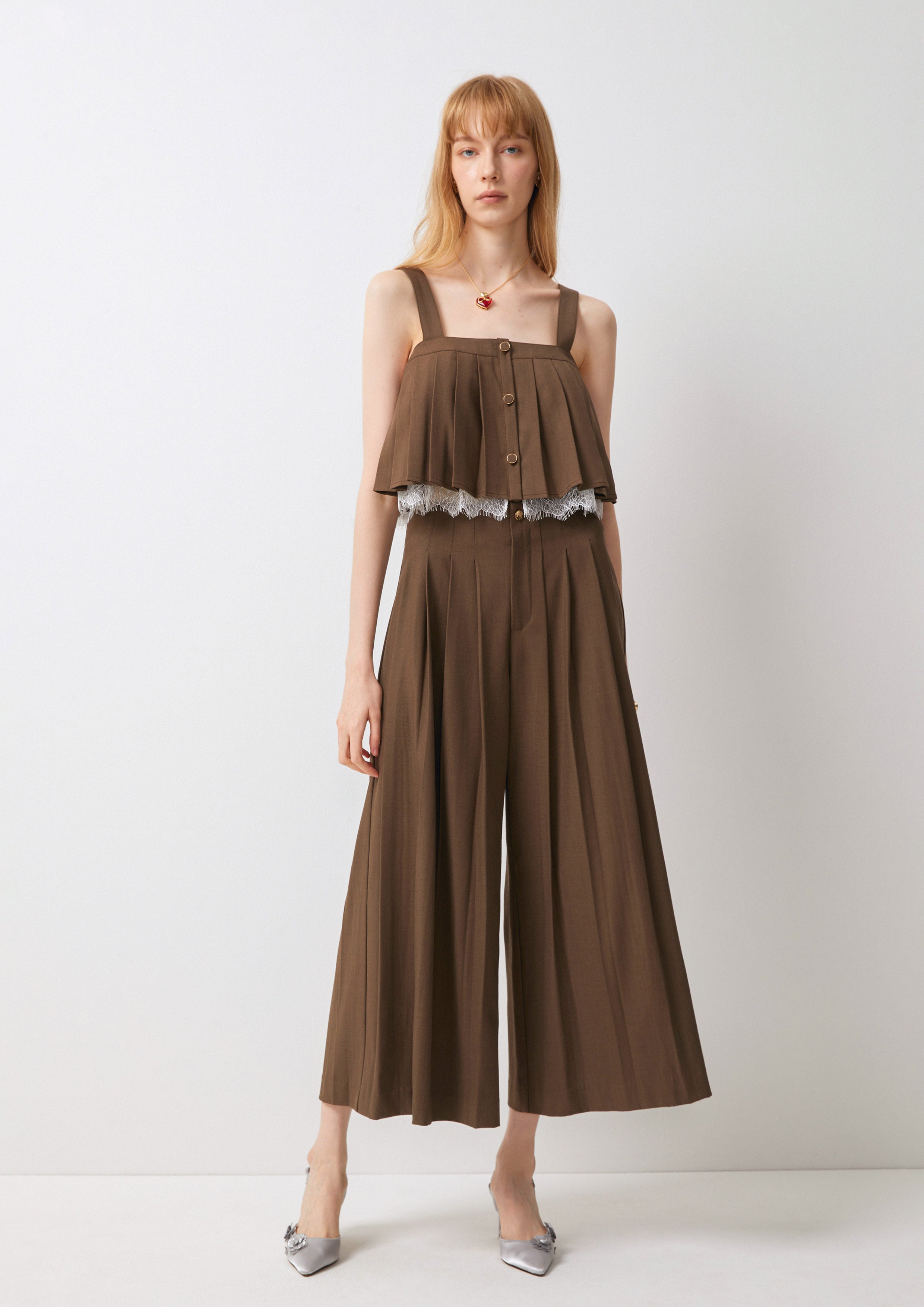 Pleated Wide-Leg Pants The Canine Whisper