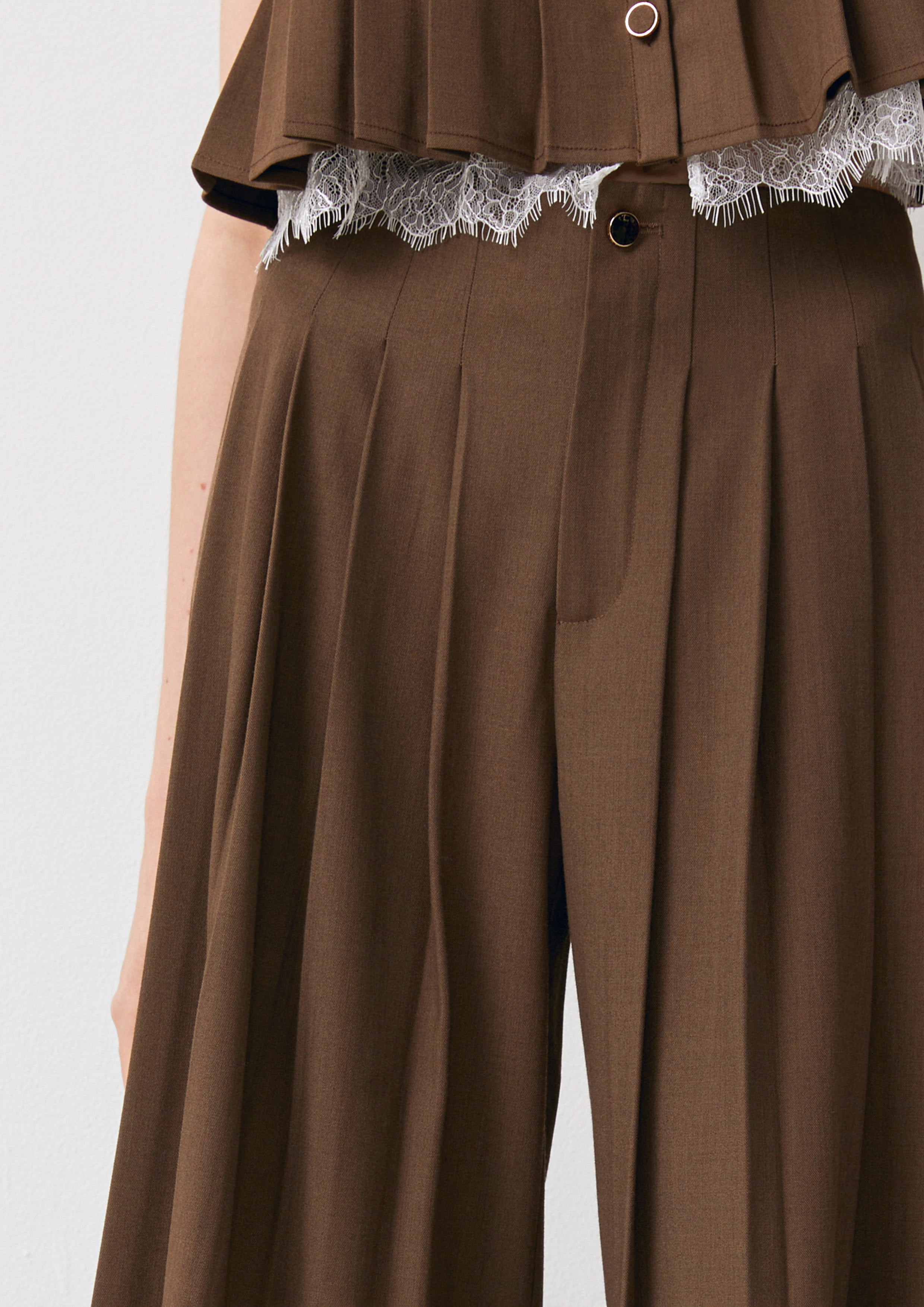 Pleated Wide-Leg Pants The Canine Whisper