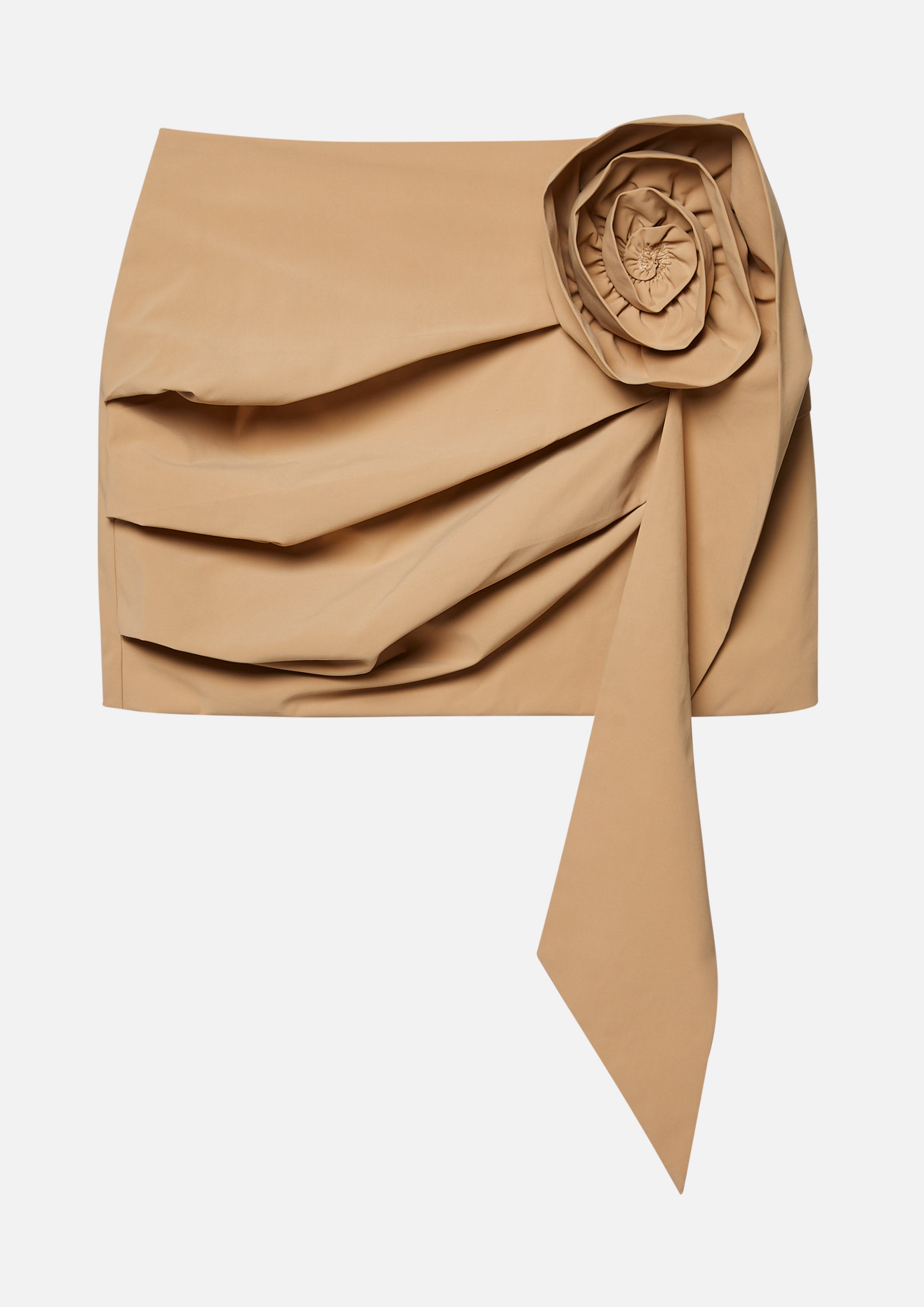 Rose Pleated Drape Mini Skirt Pas De Une