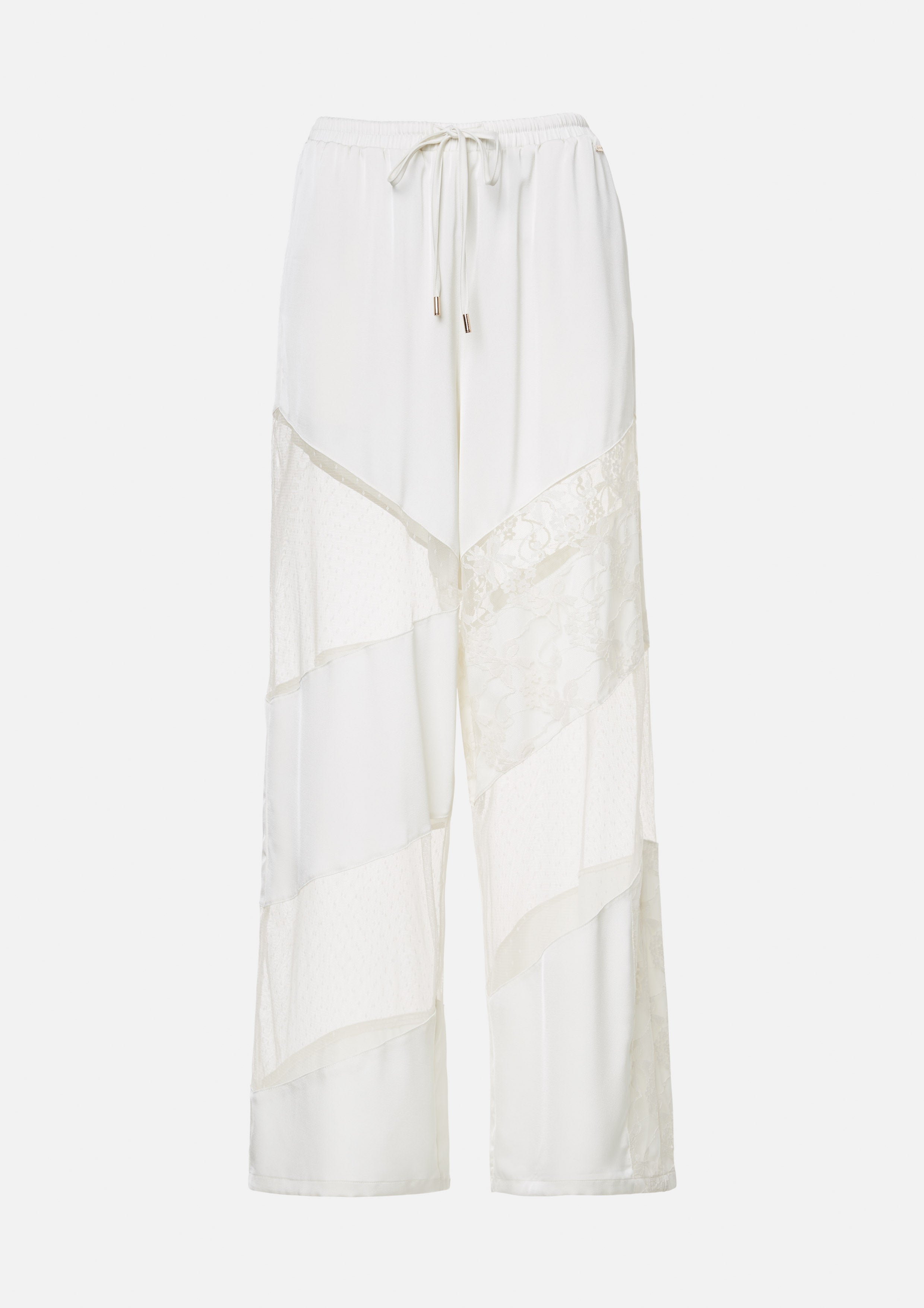 Laced Sheer Panel Wide-Leg Pants You're Truited