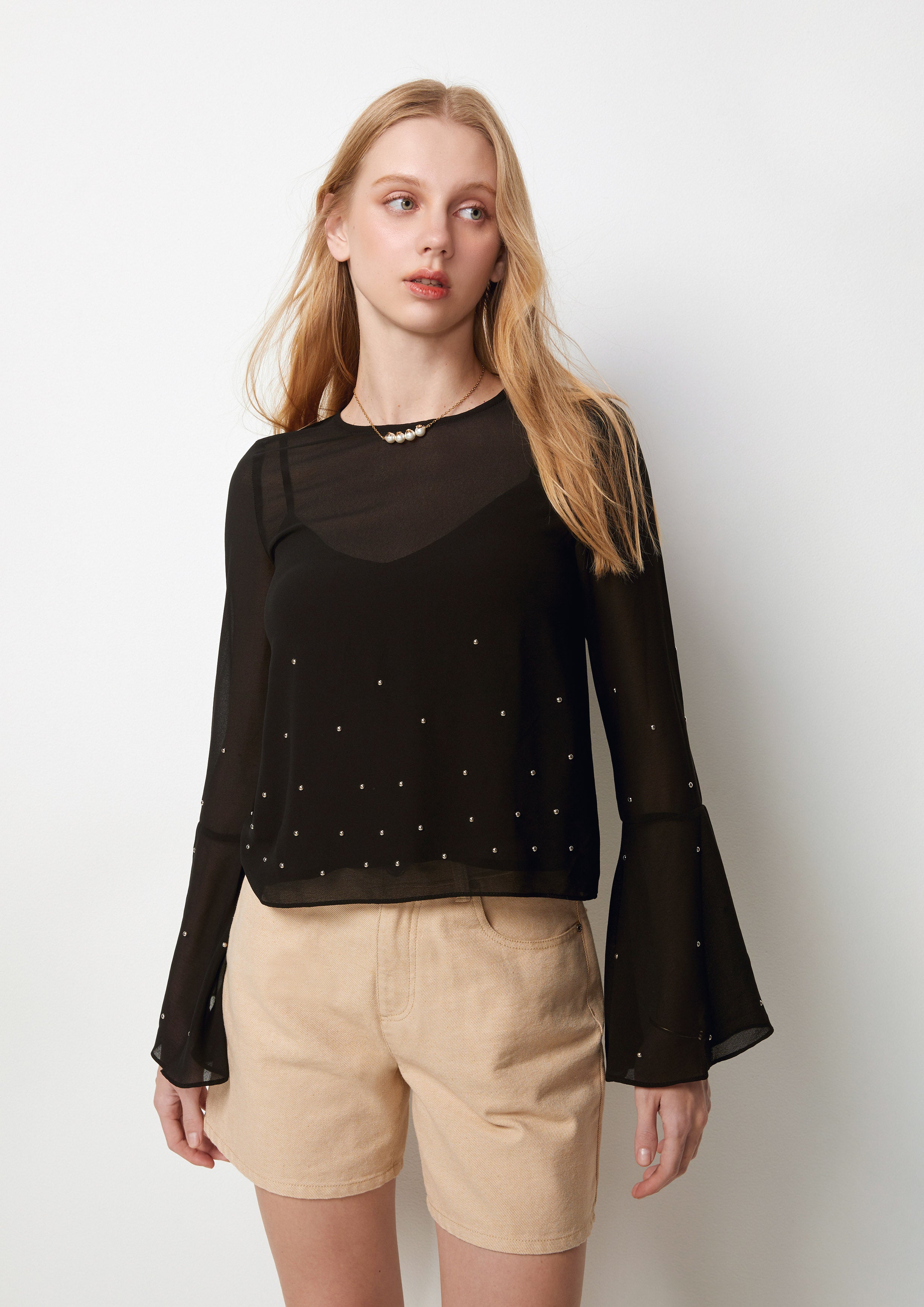 Crystal Bell Sleeve Blouse Too Cool For School