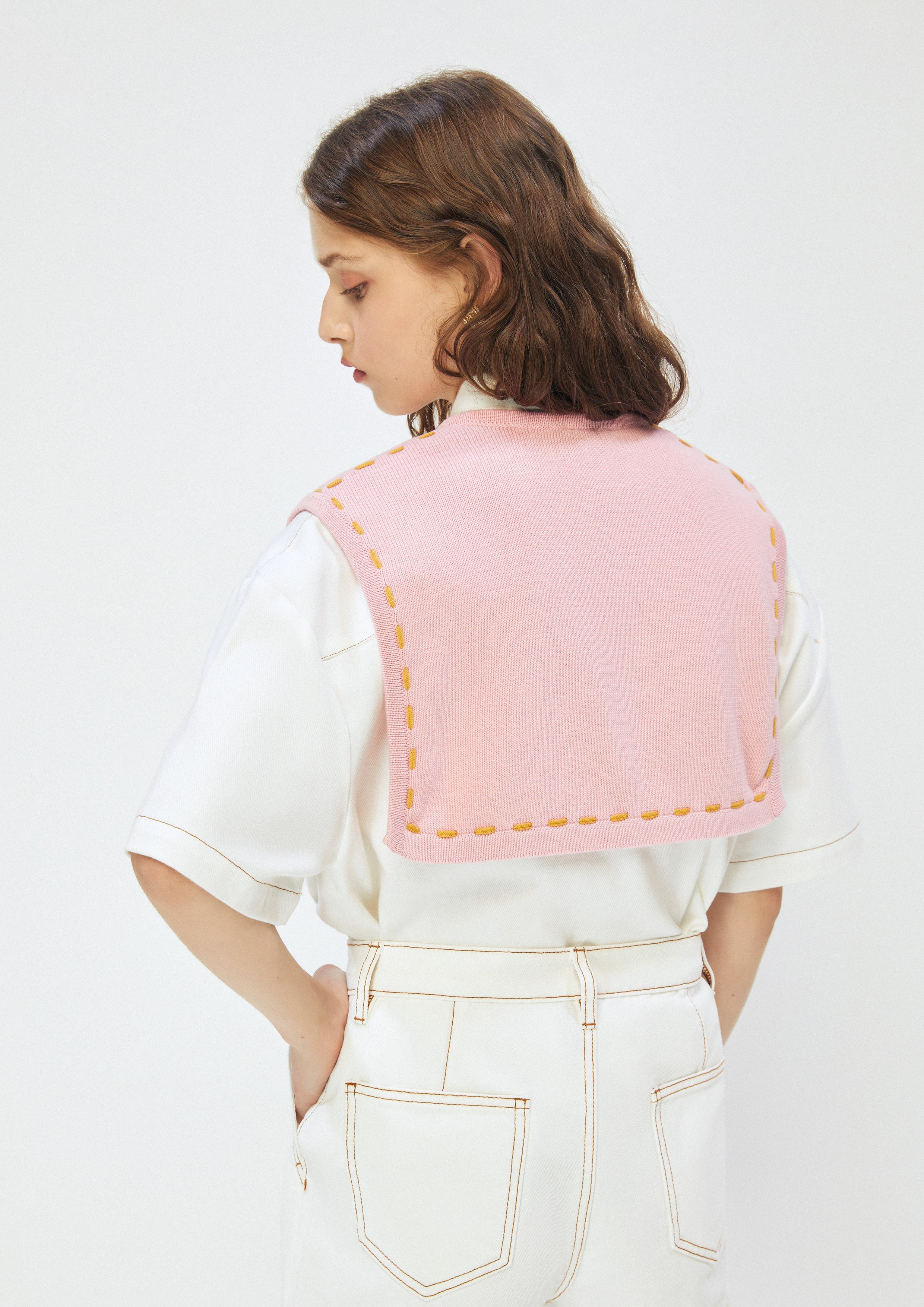 Embroidered Knit Capelet