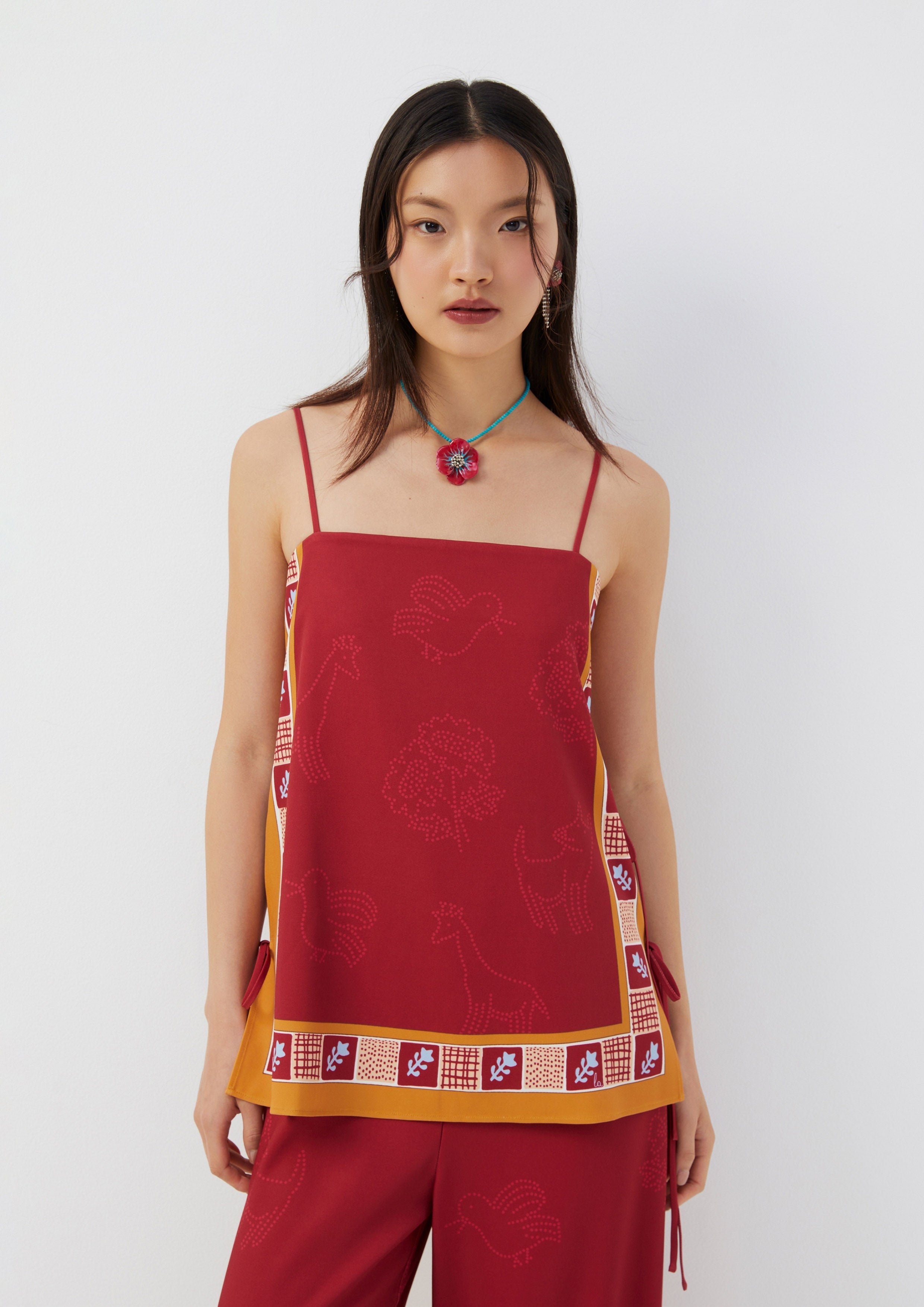 Animal Patterned Camisole and Wide-Leg Pants Set Roar of Serengeti