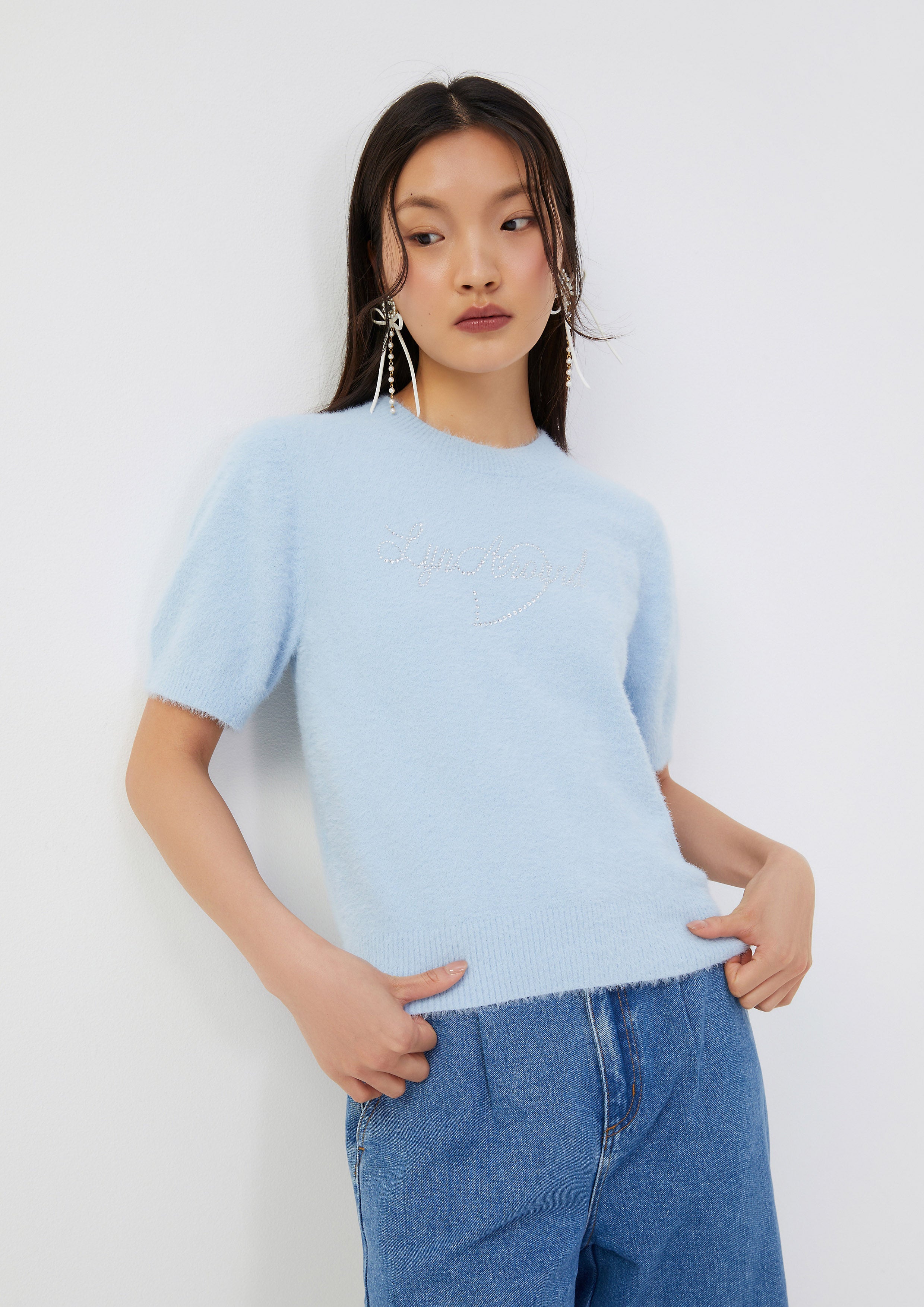 Fuzzy Logo Knit Top Roar of Serengeti