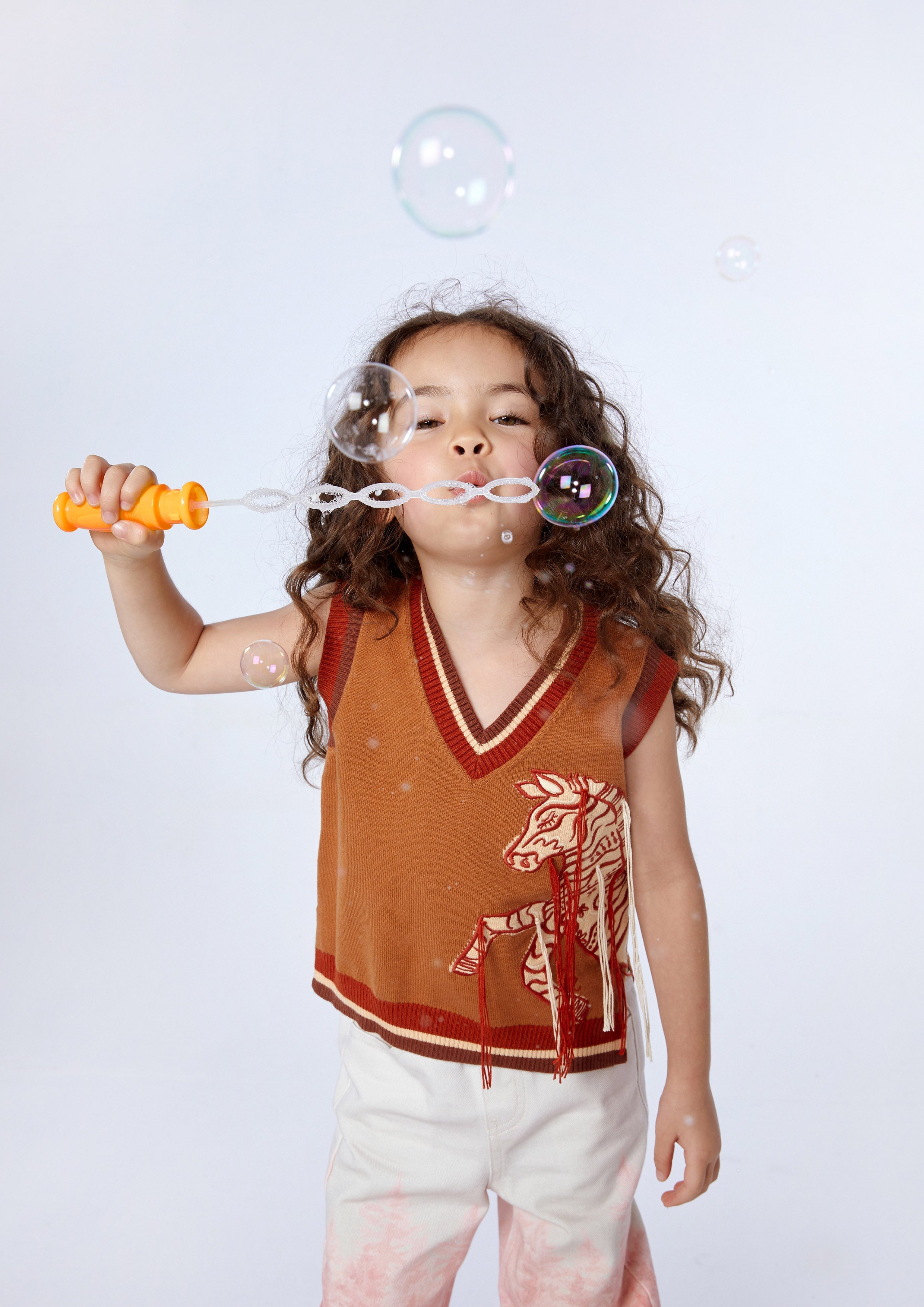 Zebra Intarsia Knit Vest for Girls Posh Escapade