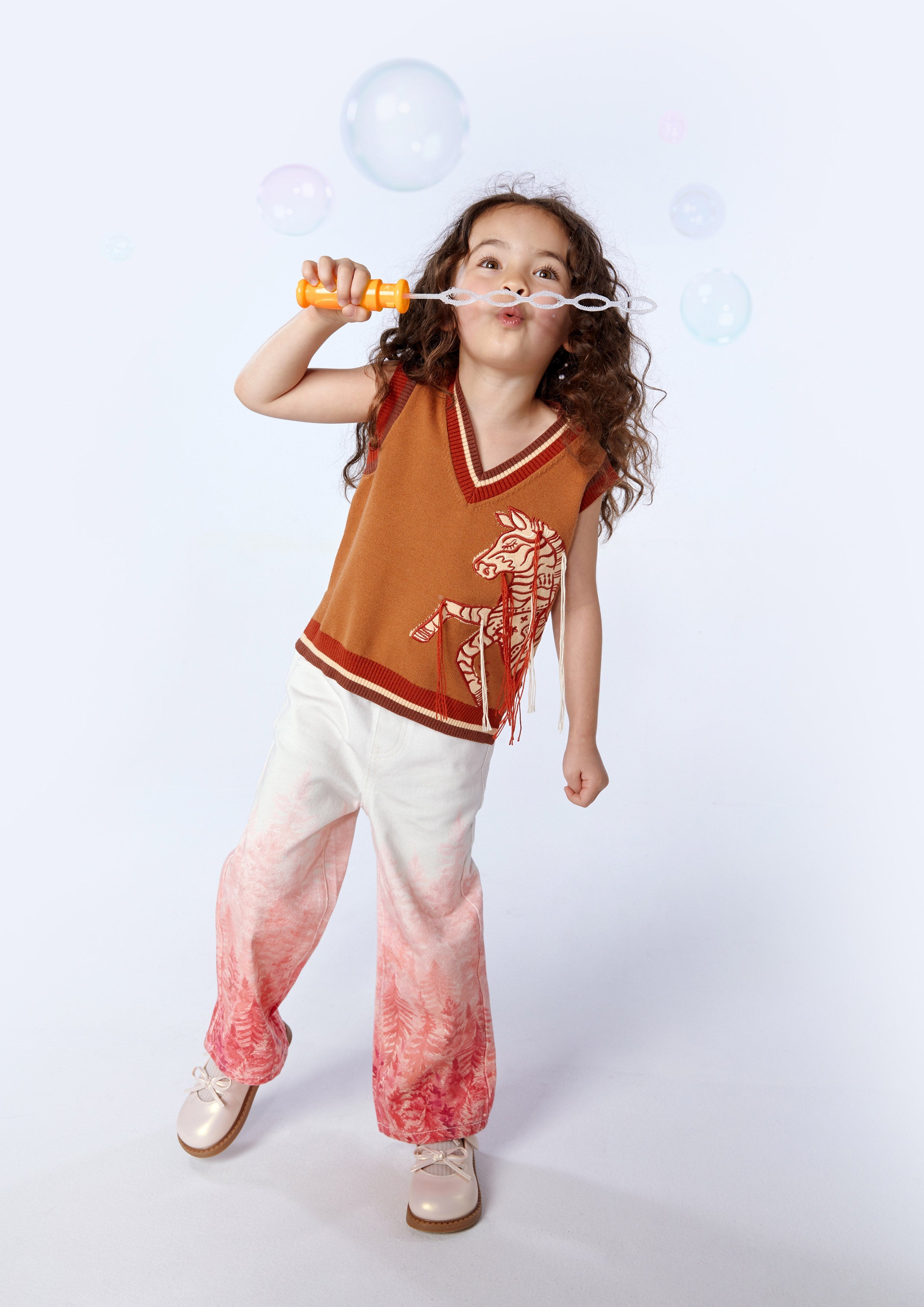 Zebra Intarsia Knit Vest for Girls Posh Escapade