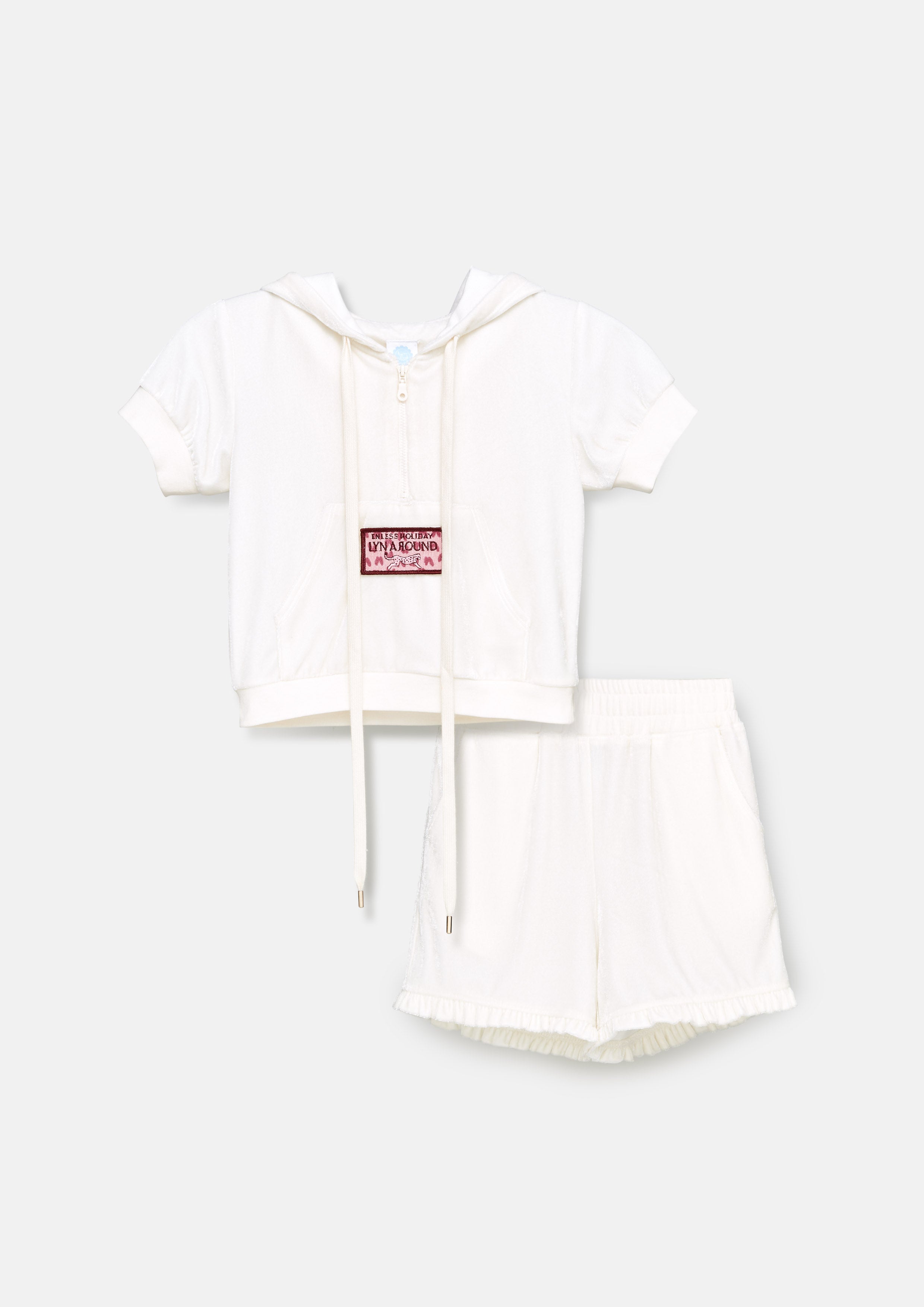 เซ็ทเสื้อฮู้ดแขนสั้นและกางเกงขาสั้นสำหรับเด็ก คอลเลกชัน Comfy Spots