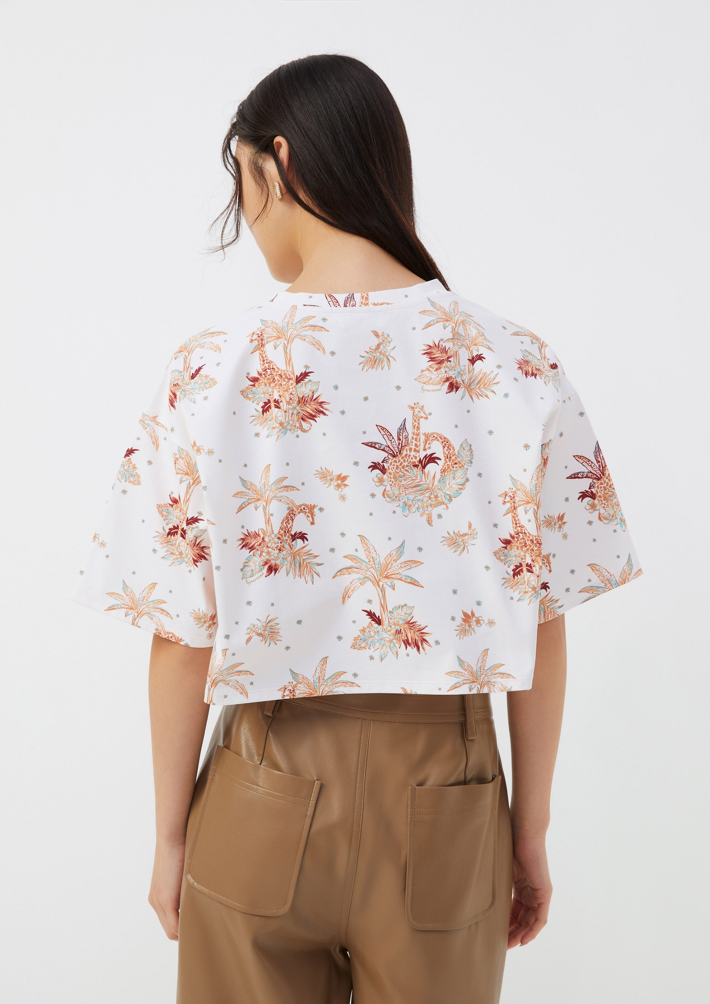 Tropical Animal Print Boxy T-Shirt
