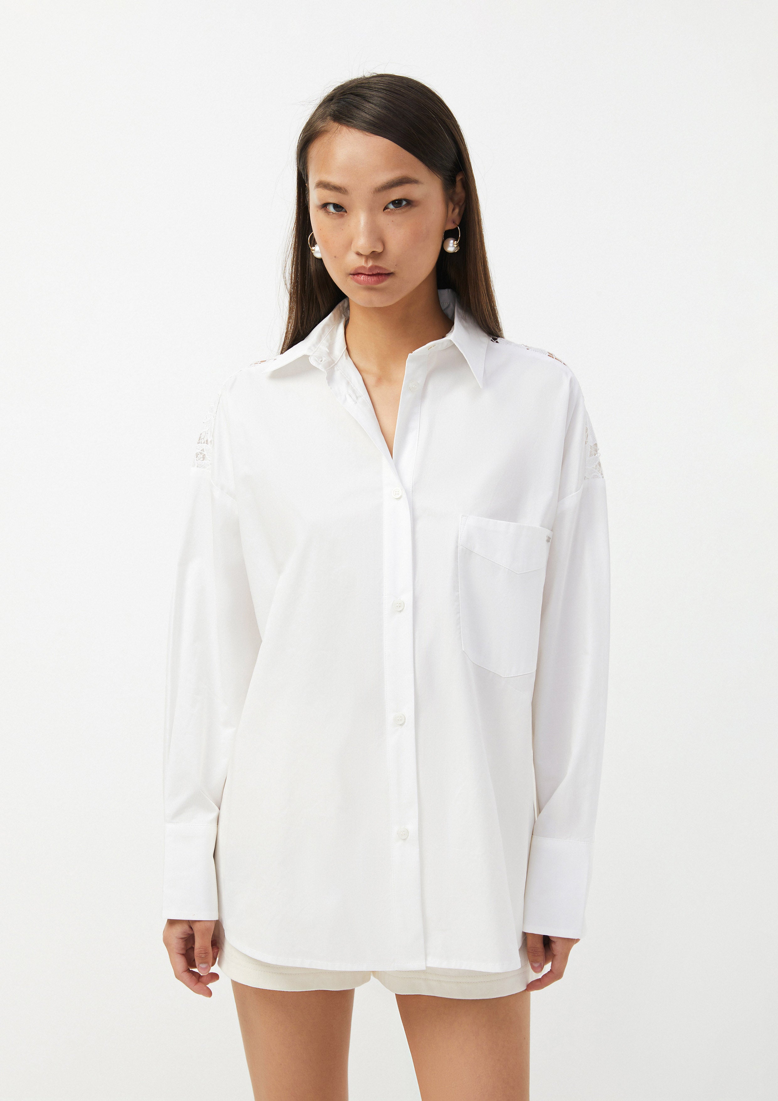 Lace Back Oversized Shirt The Wild Spirit