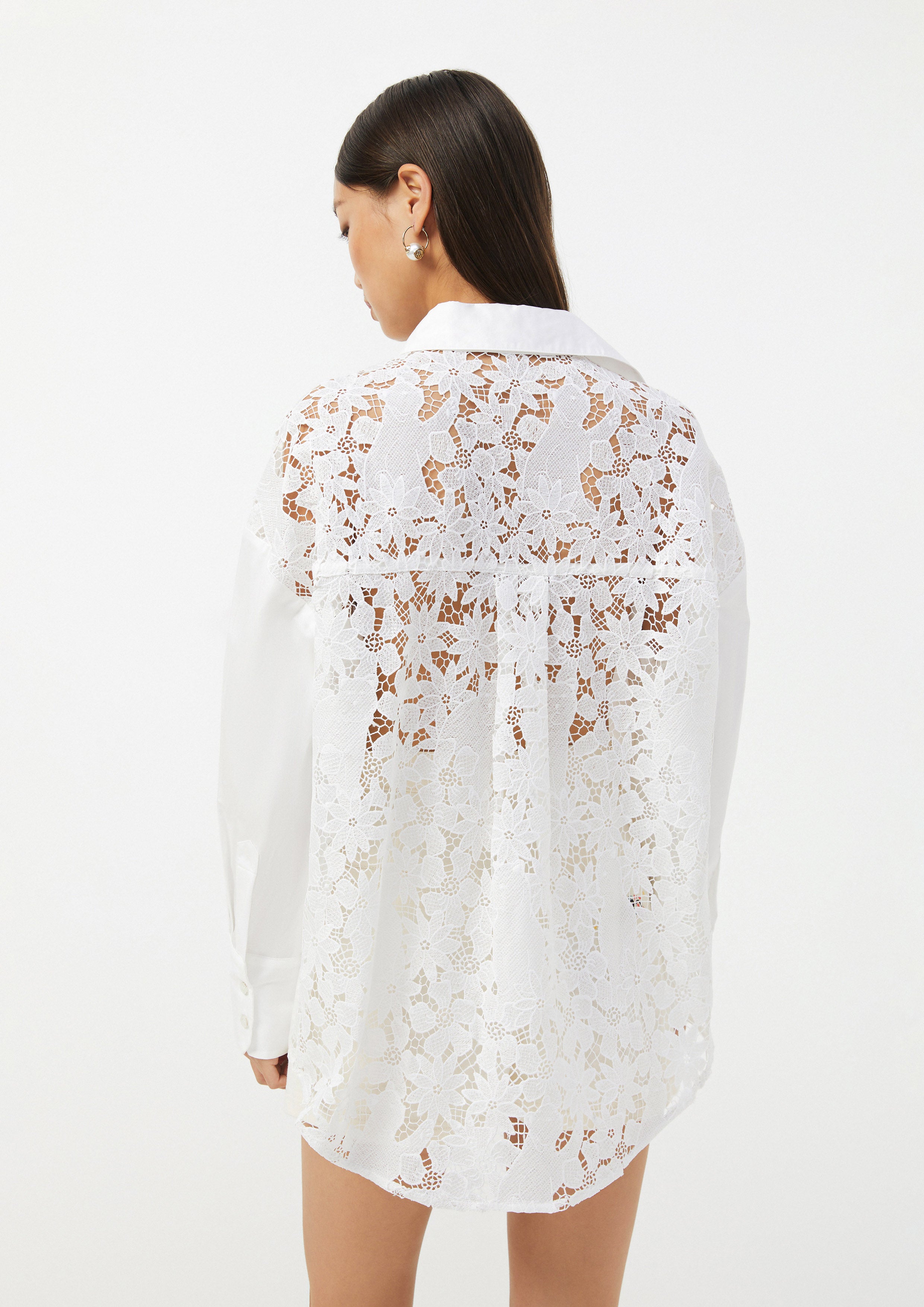 Lace Back Oversized Shirt The Wild Spirit