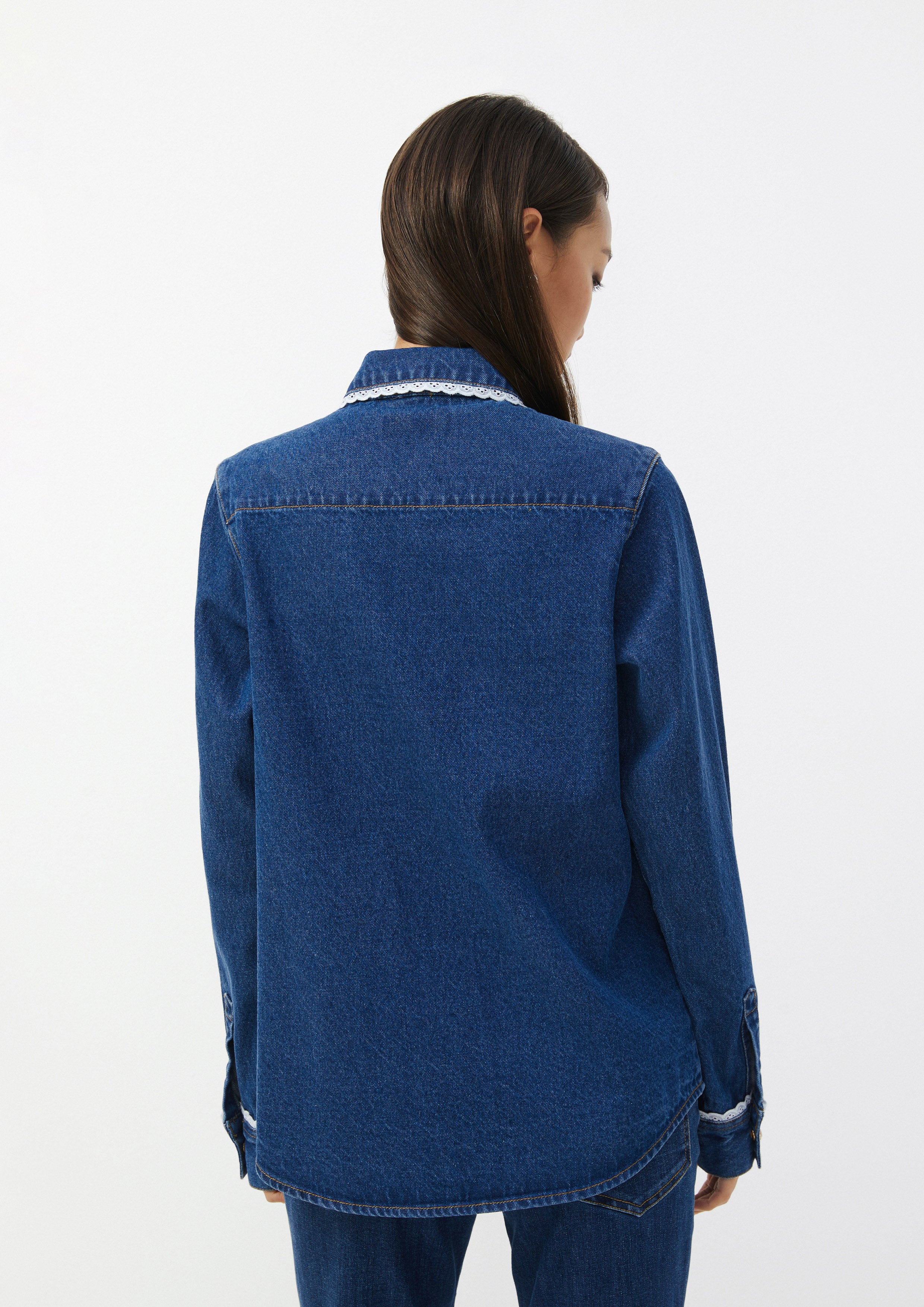 Denim Embroidered Long Sleeve Shirt The Wild Spirit