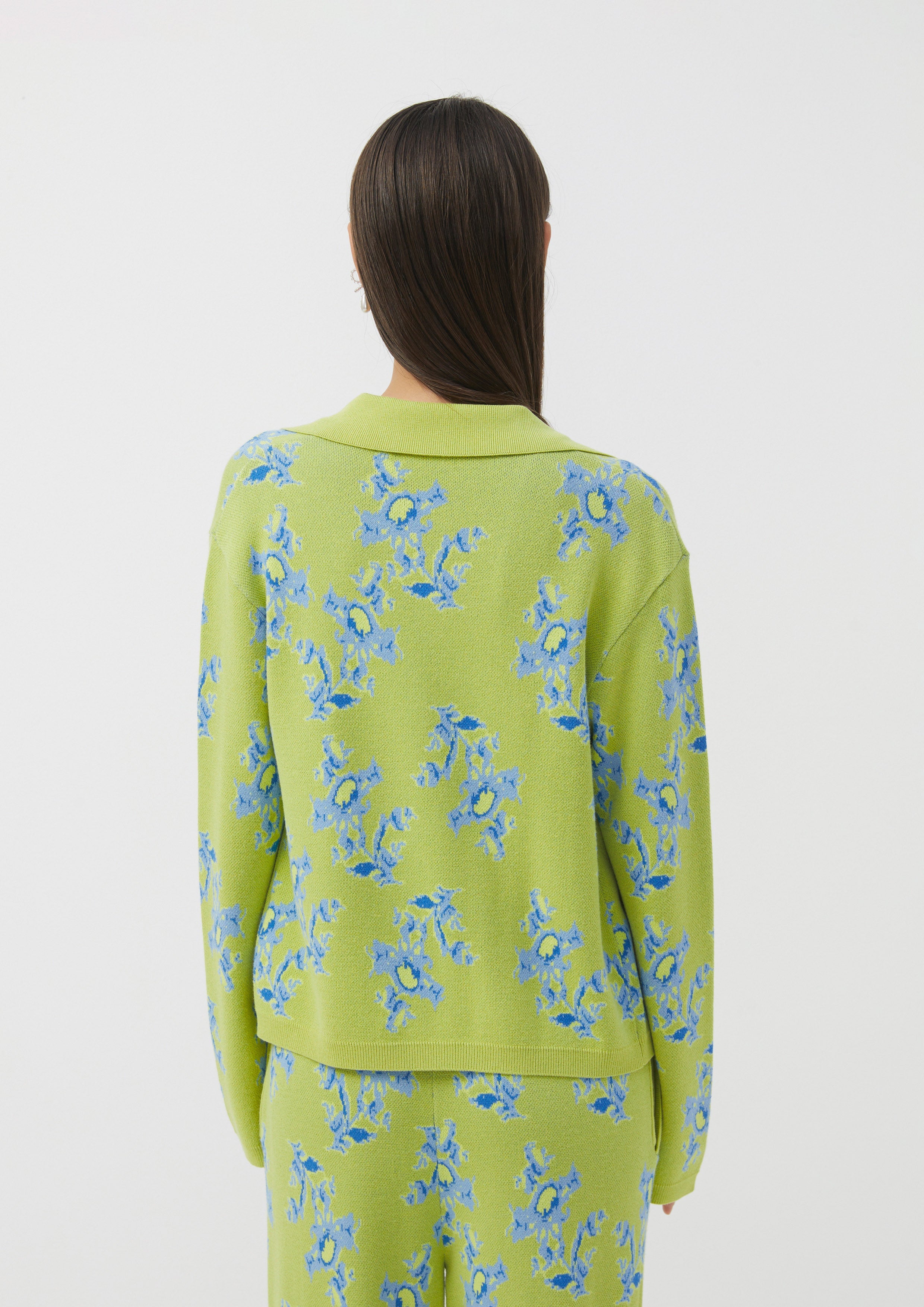 เสื้อคาร์ดิแกน ไหมพรม ลายดอกไม้ Nomad Spendor
